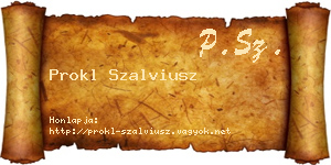 Prokl Szalviusz névjegykártya